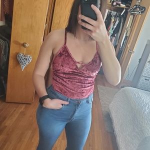 Crushed vevlet bodysuit